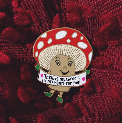 Mushroom in My Heart Lapel Pin